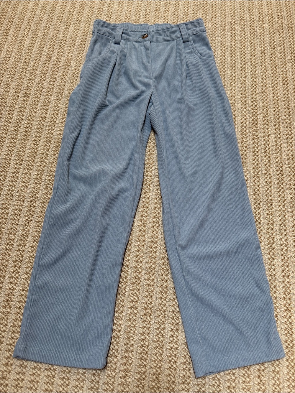 HALARA Dusty Blue Corduroy Wide-Leg Trousers